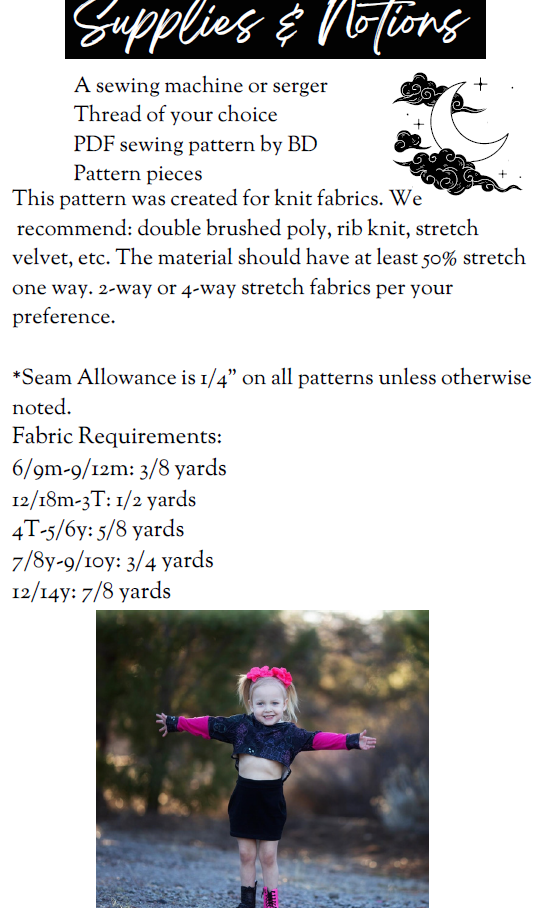 Lunar Crop Sewing Pattern